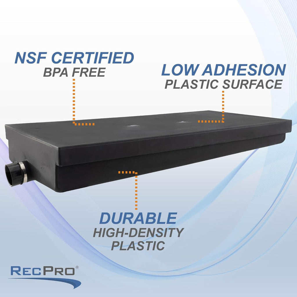 RecPro RV Holding Tank | 58" X 28" X 8.5" | for Black Water Applications | Made in USA (43 Gallon)