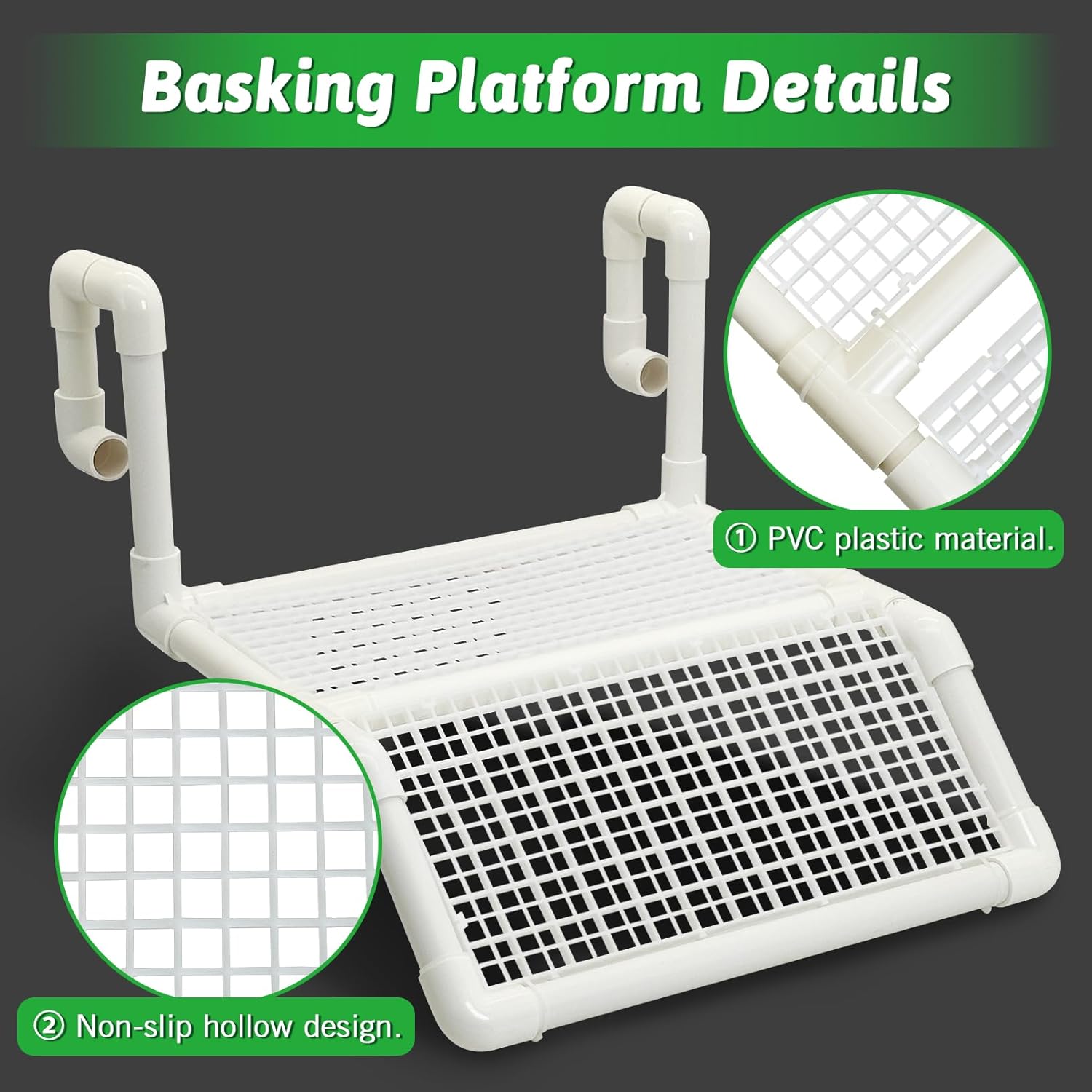 Fhiny Hanging Turtle Basking Platform, Plastic Turtle Floating Dock Basking Area Reptile Climbing Ramp for Aquatic Turtles Tortoise Tank Accessories Decor for Lizard Gecko Hermit Crab