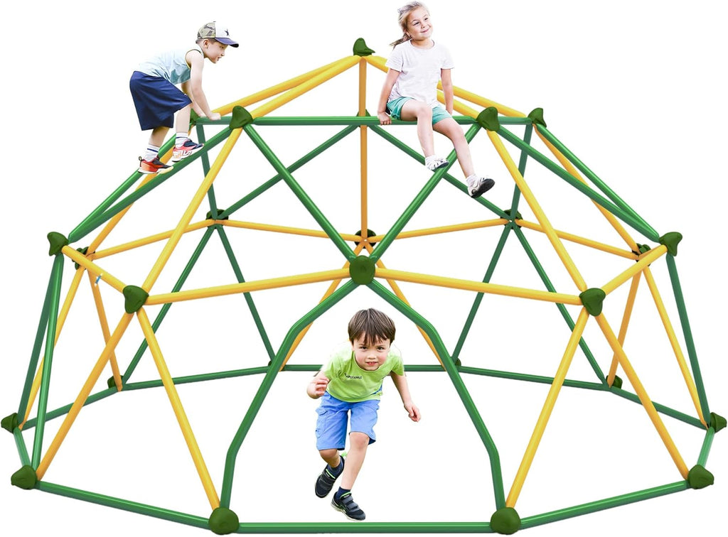 Merax 12FT Climbing Dome, Outdoor Dome Climber for Kids 3-10 Supporting 1000 lbs, Easy Assembly Playground Jungle Gym Backyard Play Equipment (12FT Climbing Dome)