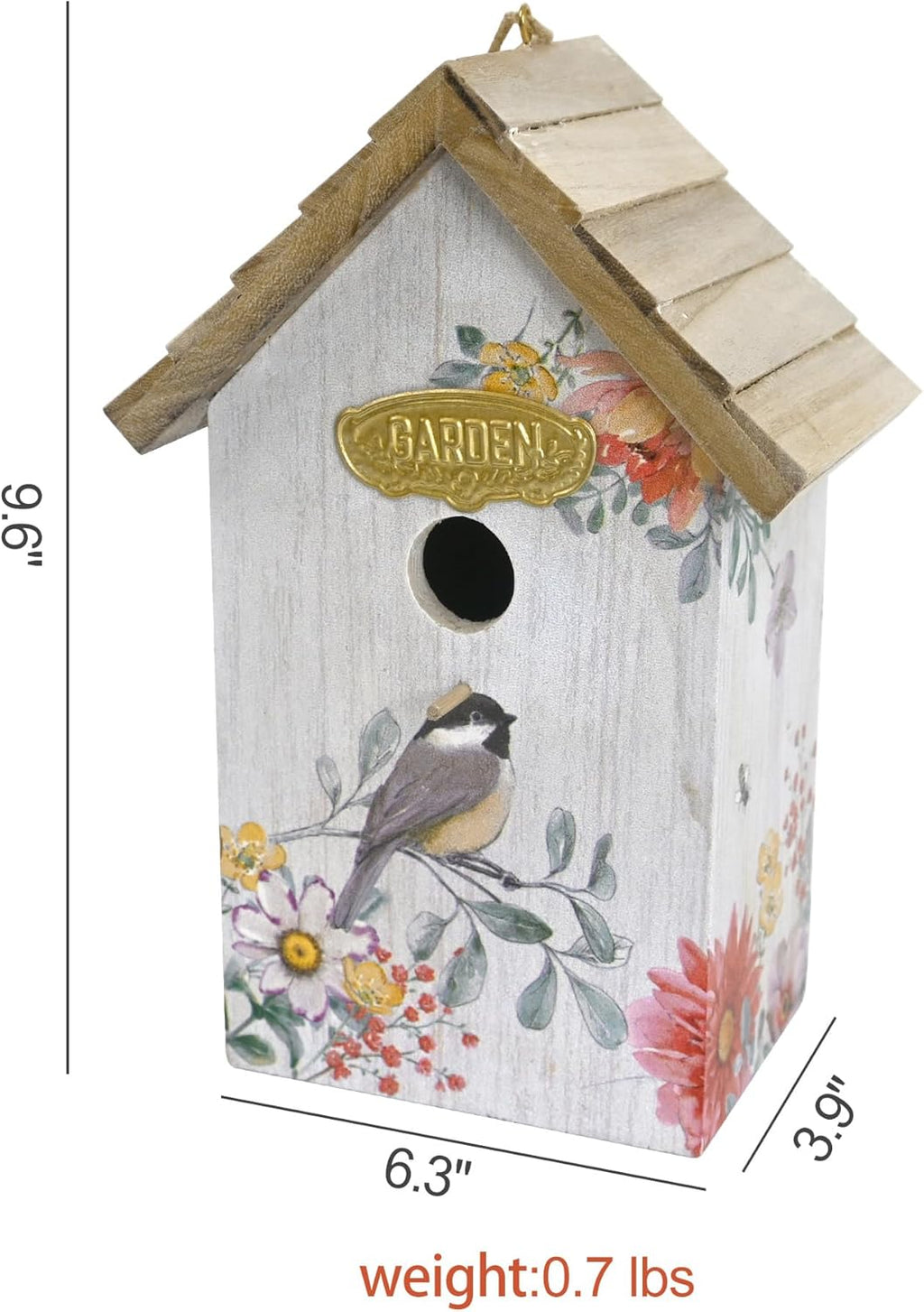 Wooden Humming Bird Houses for Outside Hanging Birdhouses for Outdoors Unique Bird Nest for Hummingbird, Bluebird, Wren, Chickadee, Sparrow, Decorative Garden Bird House for Bird Lover