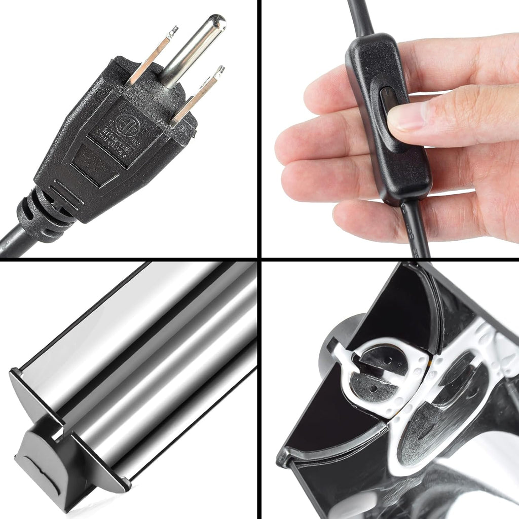 REPTI ZOO Switchable UVB Light for Reptiles, 24W T5 UVB Light Combo Kit for Tropical & Desert Reptile, 22.6" Terrarium Hood Lamp Fixture with UVB 10.0 Bulb for Bearded Dragon Snake Gecko Lizard Turtle