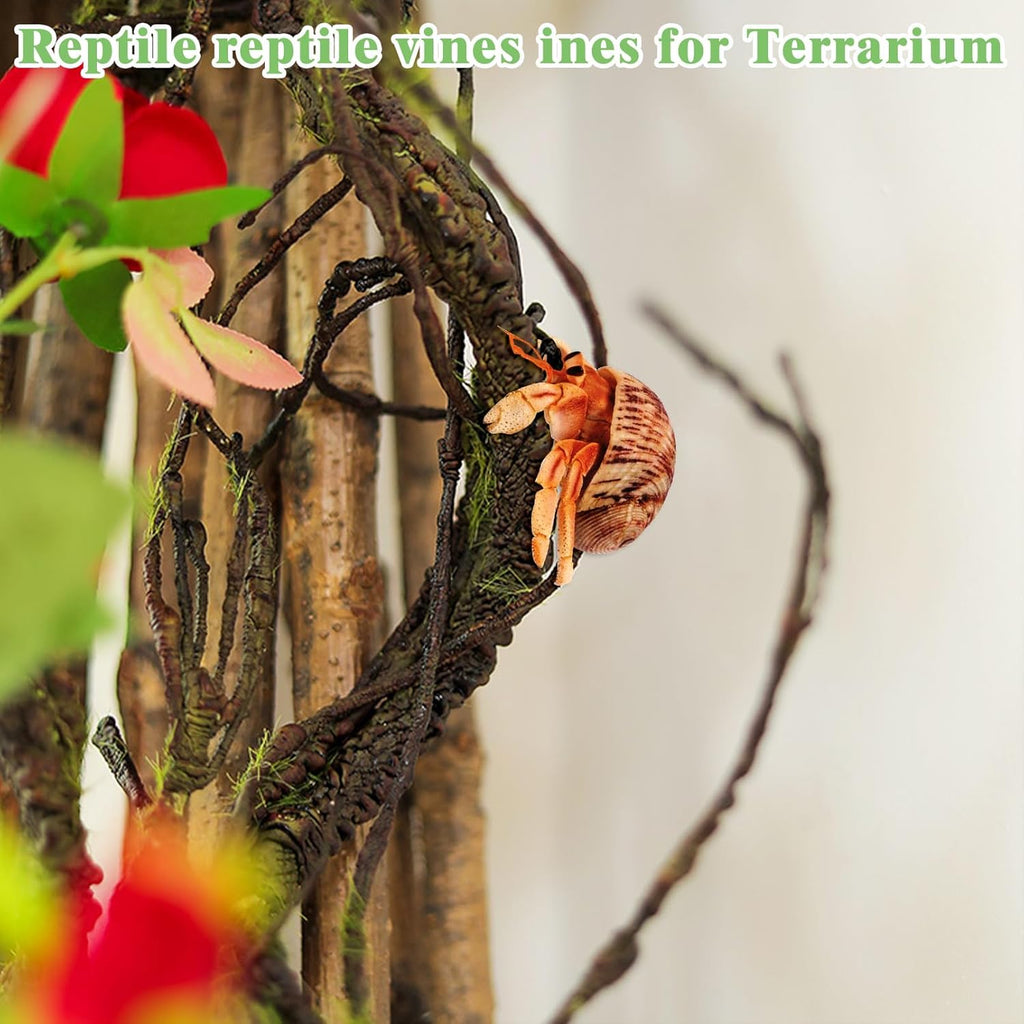 VCEPJH Medium Reptile Vines Thick Terrarium Plants 118 Inches Long Flexible Climbing Branch Lizard Tank Accessories Greenery Habitat Decor for Bearded Dragon Chameleon Gecko Frog Snake (M)