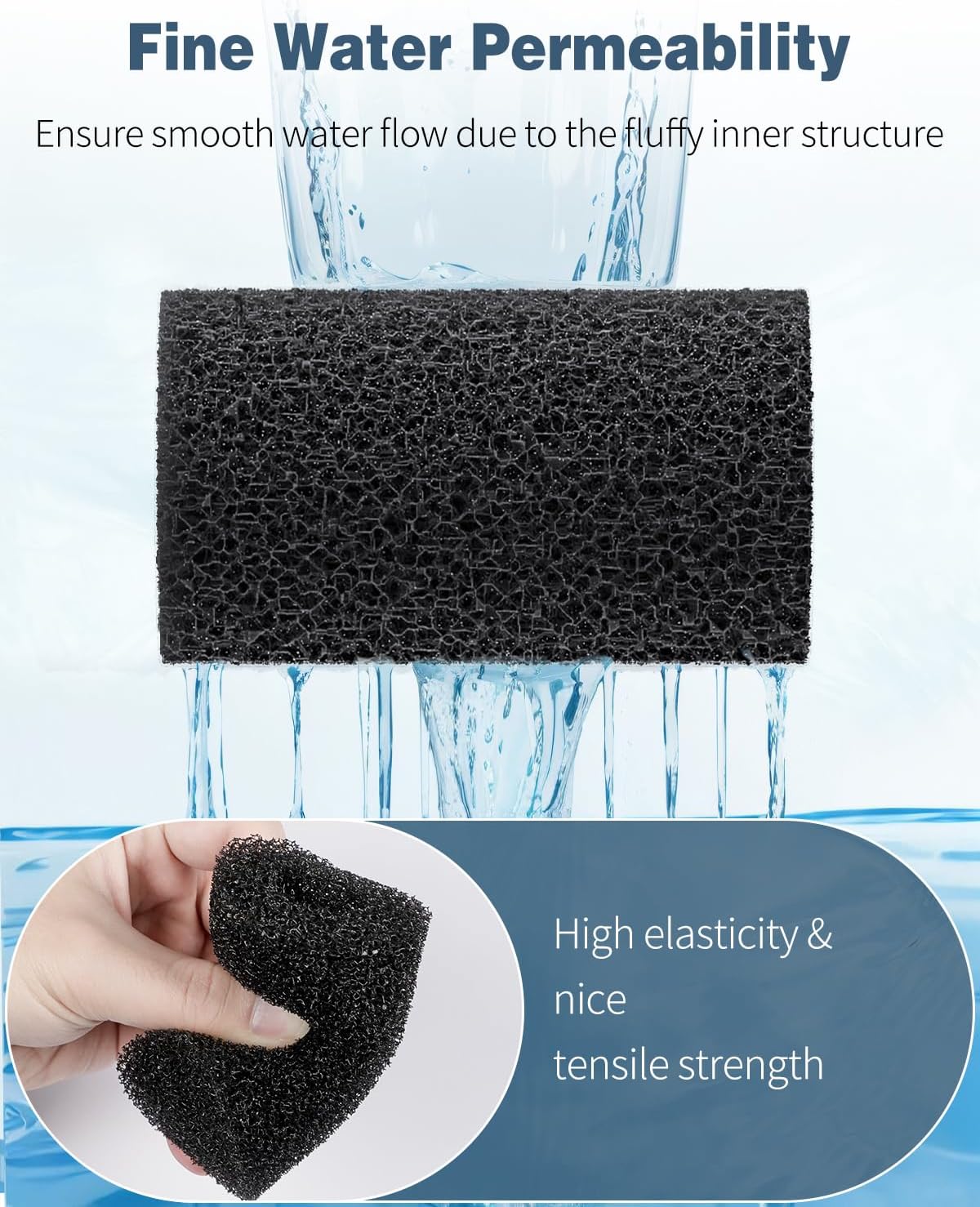 Pawfly 12 Pack Pre-Filter Sponge, Aquarium Filter Sponge 0.4" Intake Sponge Foam Roll for Small Fish Shrimp Fry Fish Tank Covers Accessories