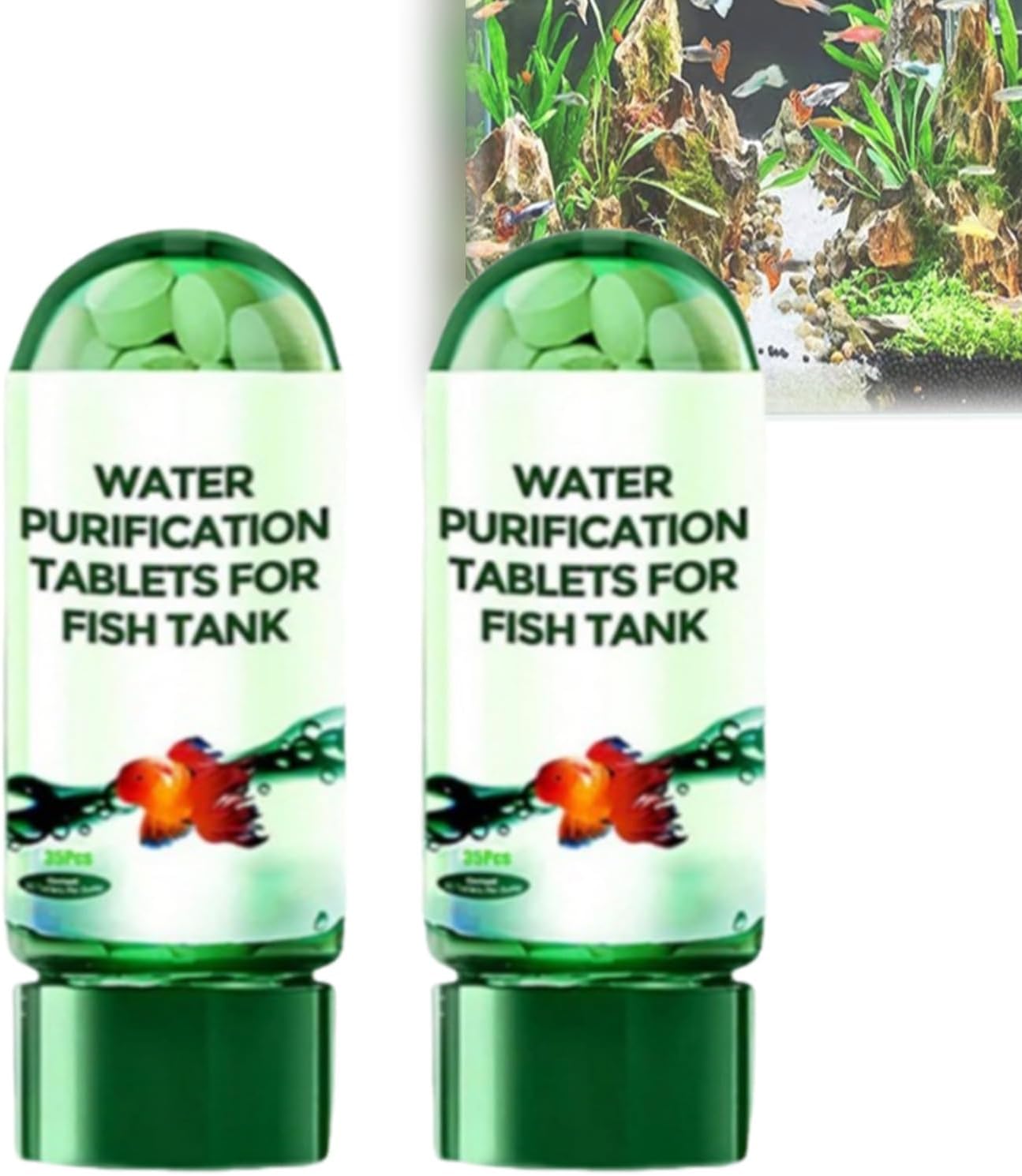 Powerful Aquarium Water Purification Tablet,Water Purification Tablets for Fish Tank,Remove All Kinds of Turbidity from Fish TankWater (2PC)