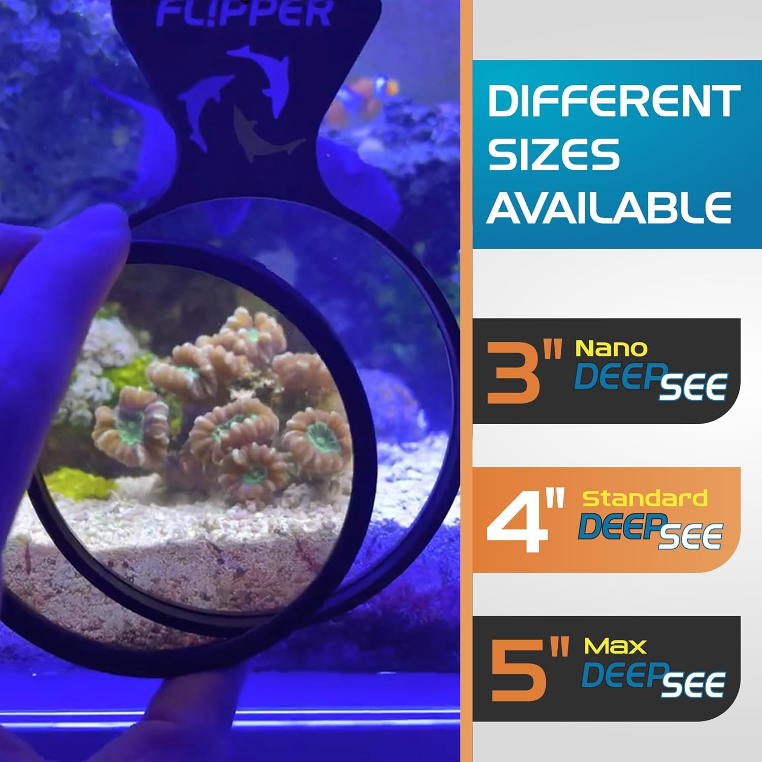 Flipper DeepSee Viewer Black Orange Filter Attachment for Flipper DeepSee Viewer 4" Magnetic Aquarium Glass Magnifier for Coral Color Correction, Reef Photography and Aquarium Videography