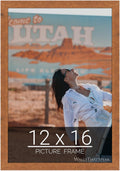 wallsthatspeak 12x16 Light Walnut Rustic Pine Picture Frame for Puzzles Posters Photos or Artwork