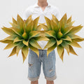 Artificial Plants Outdoor Faux Plant,Artificial Agave Faux Hostas Outdoor Uv Resistant Artificial Plants Indoor Fake Plant Artificial Agave Plant Indoor(2pcs, 28") Yellow