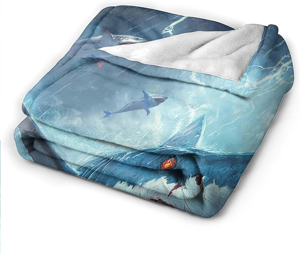 Shark Throw Blanket Ocean Shark Stuff Gifts for Kids Girls Boys Adults Women Man Soft Cozy Warm Plush Fluffy Fuzzy Fleece Blanket Decor 40''X50''