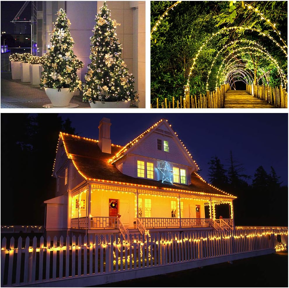 Ultra Long LED String Lights - 328ft 1000LEDs 8 Modes Dimmable Fairy Lights, Waterproof UL Listed Plug Copper Wire with Clear Casing and Remote Control for Room, Patio, Wedding, Party (Upgraded)