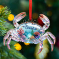 Personalized Crab Acrylic Ornament for Christmas 2025, Gift for Men Women Friends, Crabs Sea Animal Christmas Ornament, Sea Crab Lovers Ornaments, Customized Name Animal Marine Ornaments