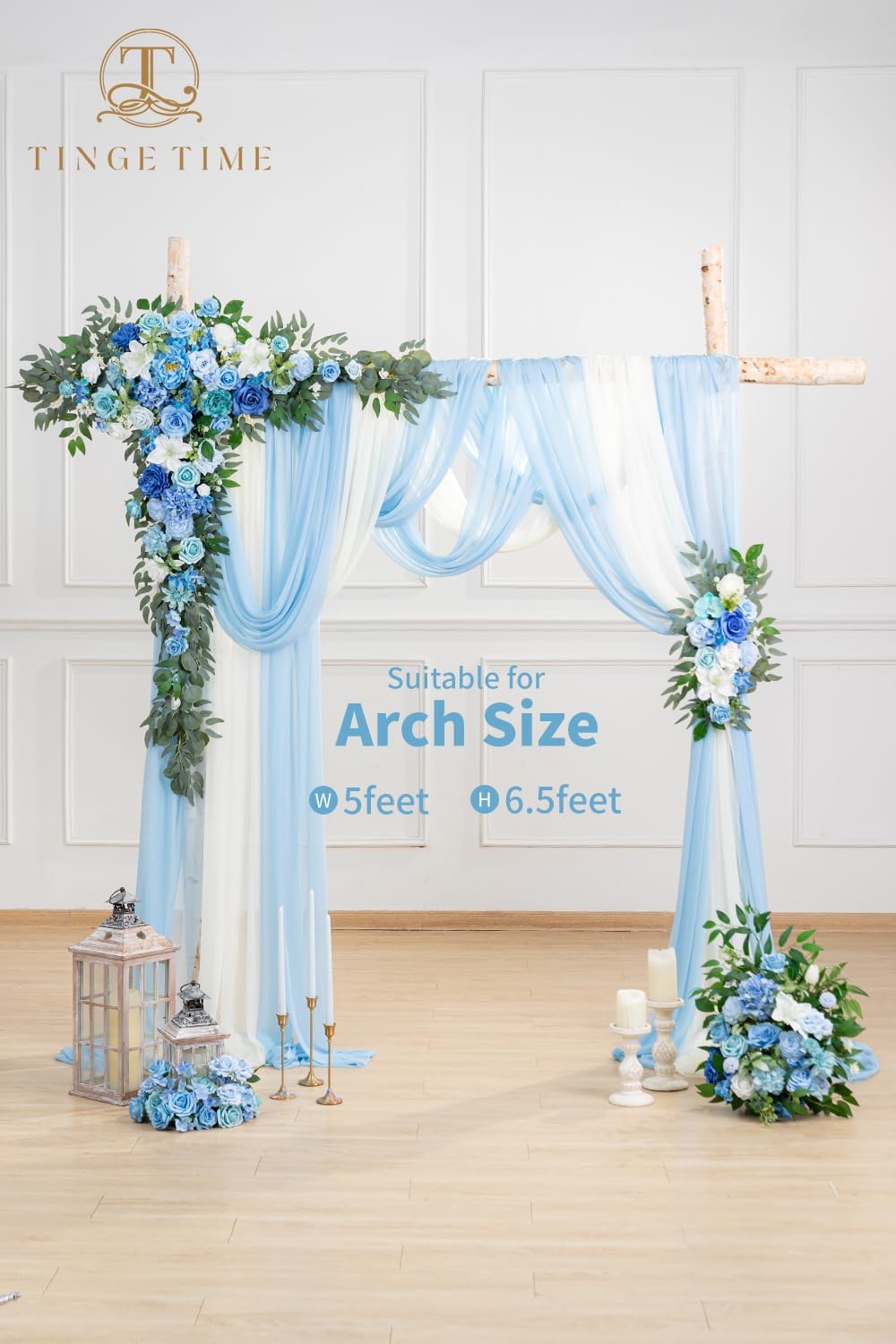 TINGE TIME Artificial Arch Flowers Kit Pack of 5, Wedding Decorations for Reception with Hanging Flowers, Wedding Arch Silk Floral Arrangements Ceremony Backdrop French Country Outdoor Party Decor