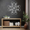 Metal Flowers Wall Decor, Metal Leaf Wall Decor, Metal Scroll Wall Decor, Floral Wall Decor, Wrought Iron Scroll Wall Decor, Minimalist Wall Art, Wall Decor for Bedroom (White, 30"×30" | 76×75cm)