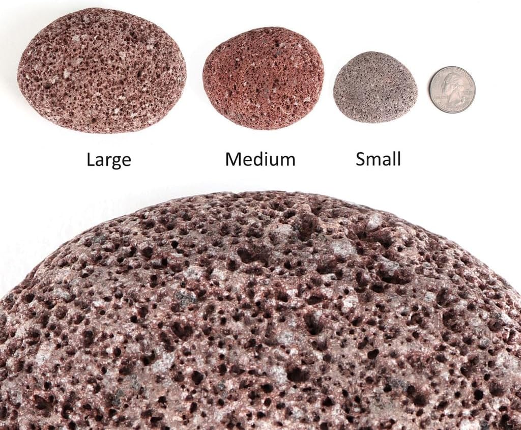 Tumbled Lava Stones - 3" Red Lava Pebbles - 50-Pound Volcanic Landscaping Rocks