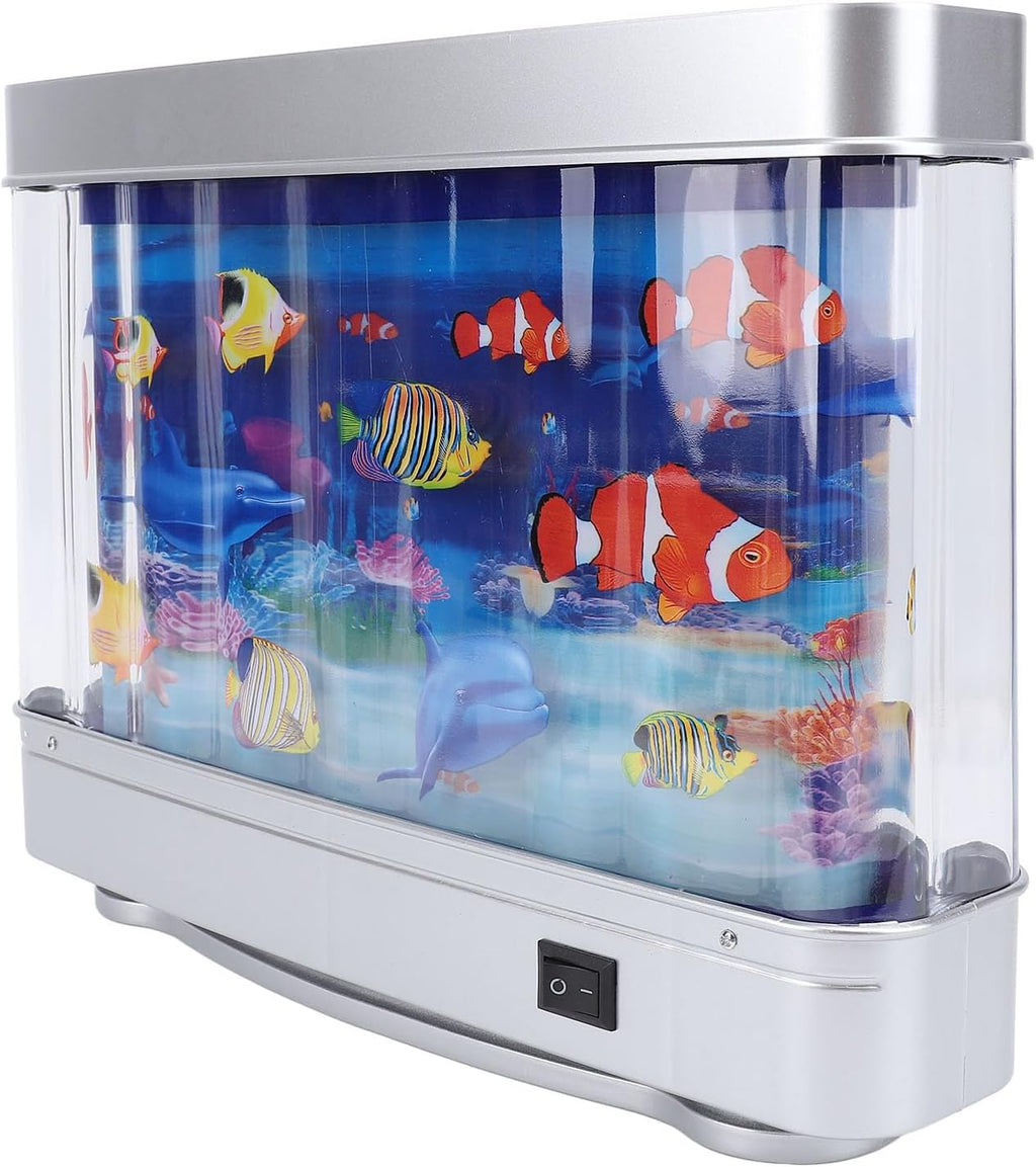Fake Fish Tank Lamp, 5V USB Realistic Moving Fish HD Screen LED Fishs Aquarium with Sturdy Material Switch Operation Baby Aquarium Toy for Kids Bedrooms Office Relaxation