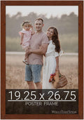 wallsthatspeak 19.25x26.75 Dark Walnut Rustic Pine Picture Frame for Puzzles Posters Photos or Artwork