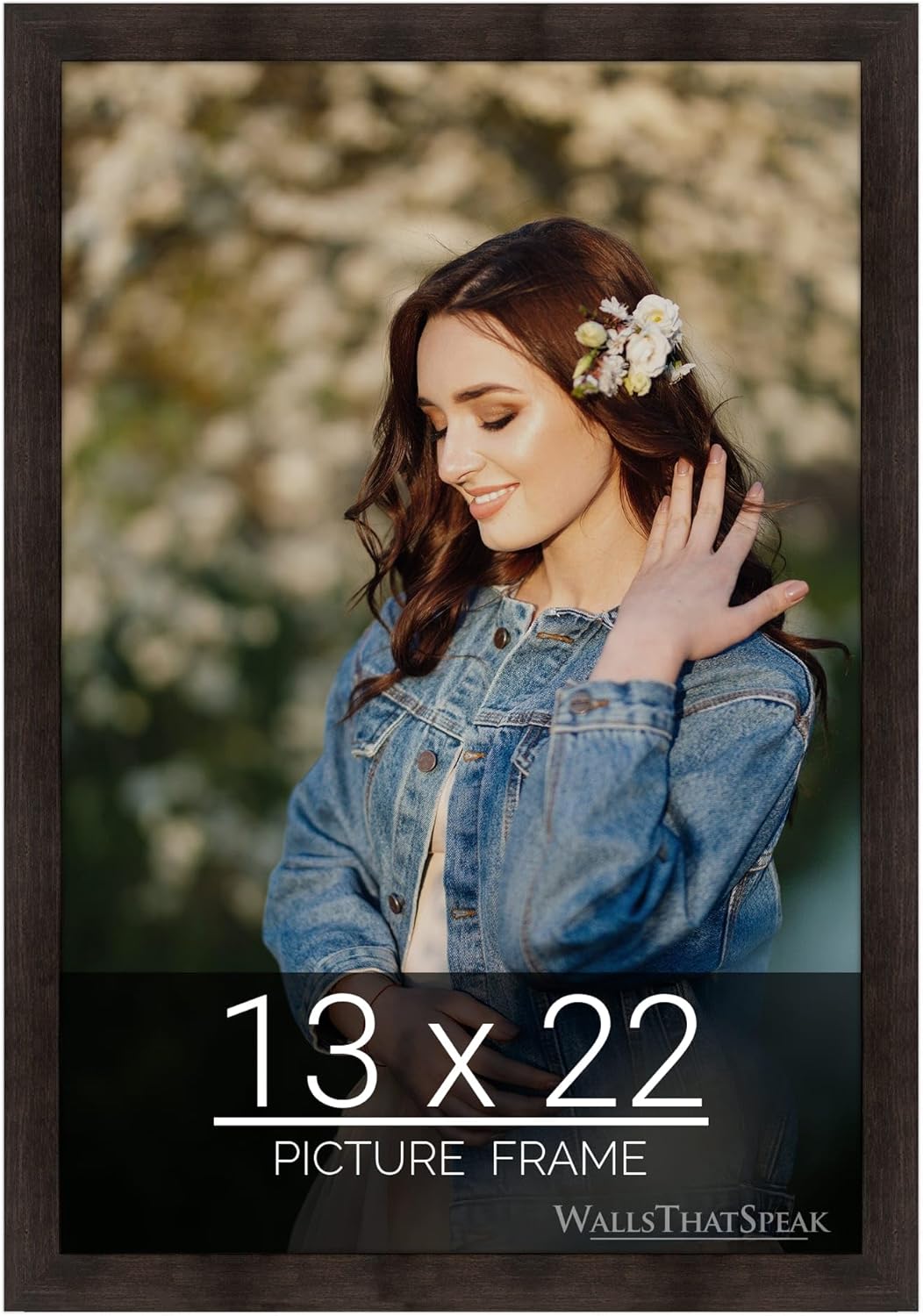 wallsthatspeak 13x22 Espresso Brown Picture Frame for Puzzles Posters Photos or Artwork