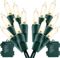 Christmas Lights - Battery Operated String Lights 50 LED String Lights Mini Lights with Auto-Timer and 8 Lighting Modes for Christmas Wreath Party Wedding Garden Home Decoration, Warm White, 2 Pack