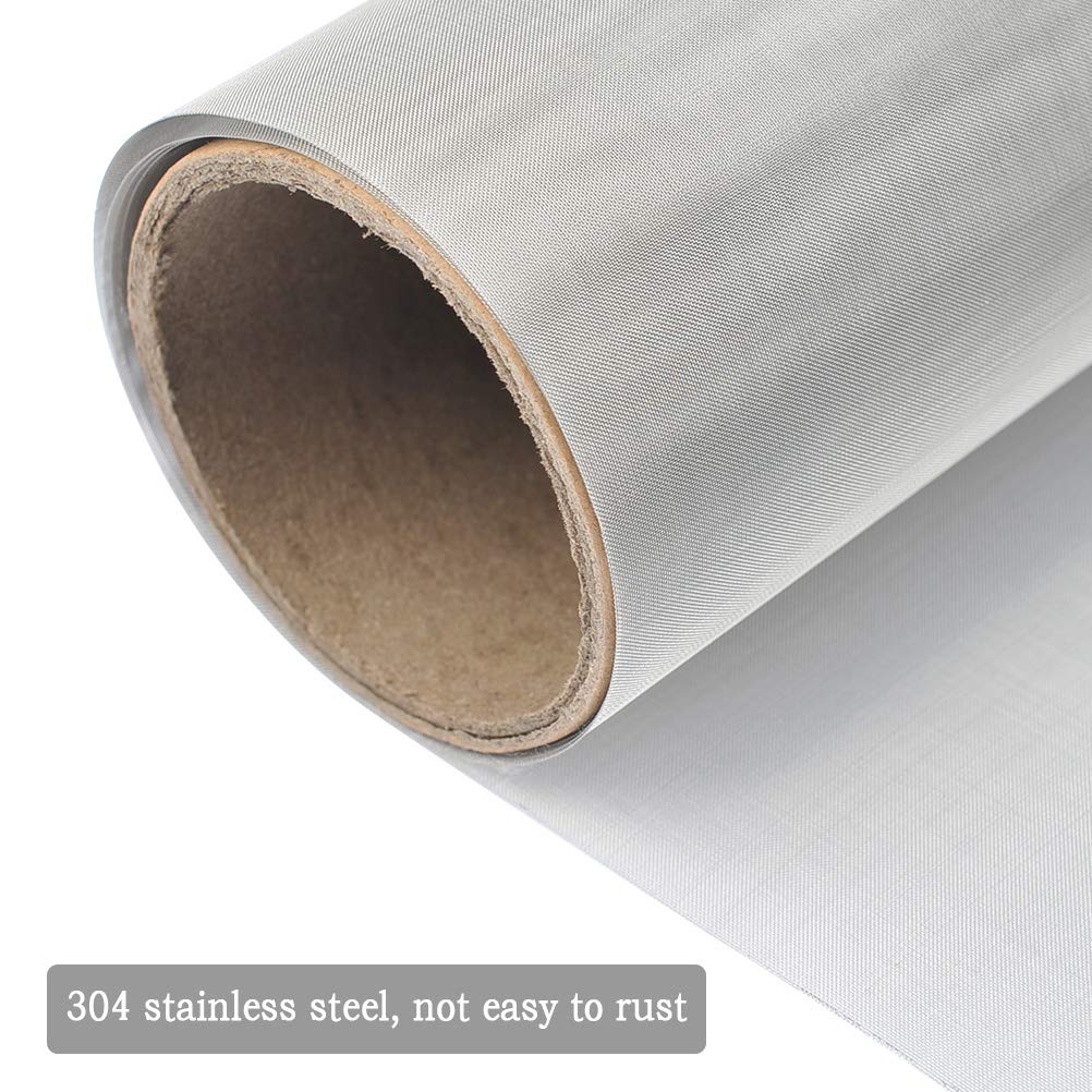 TIMESETL 304 Stainless Steel Woven Wire 120 Mesh - 12"X40" Filter Screen Sheet Filtration Cloth