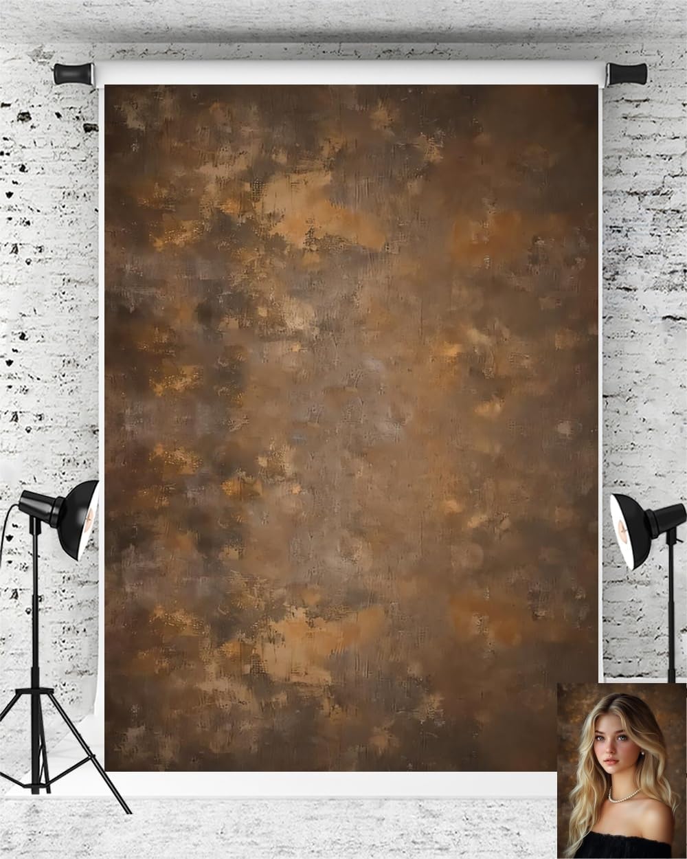 Kate Abstract Brown Vintage Texture Backdrop Photo Background Studio Props,10x6.5ft