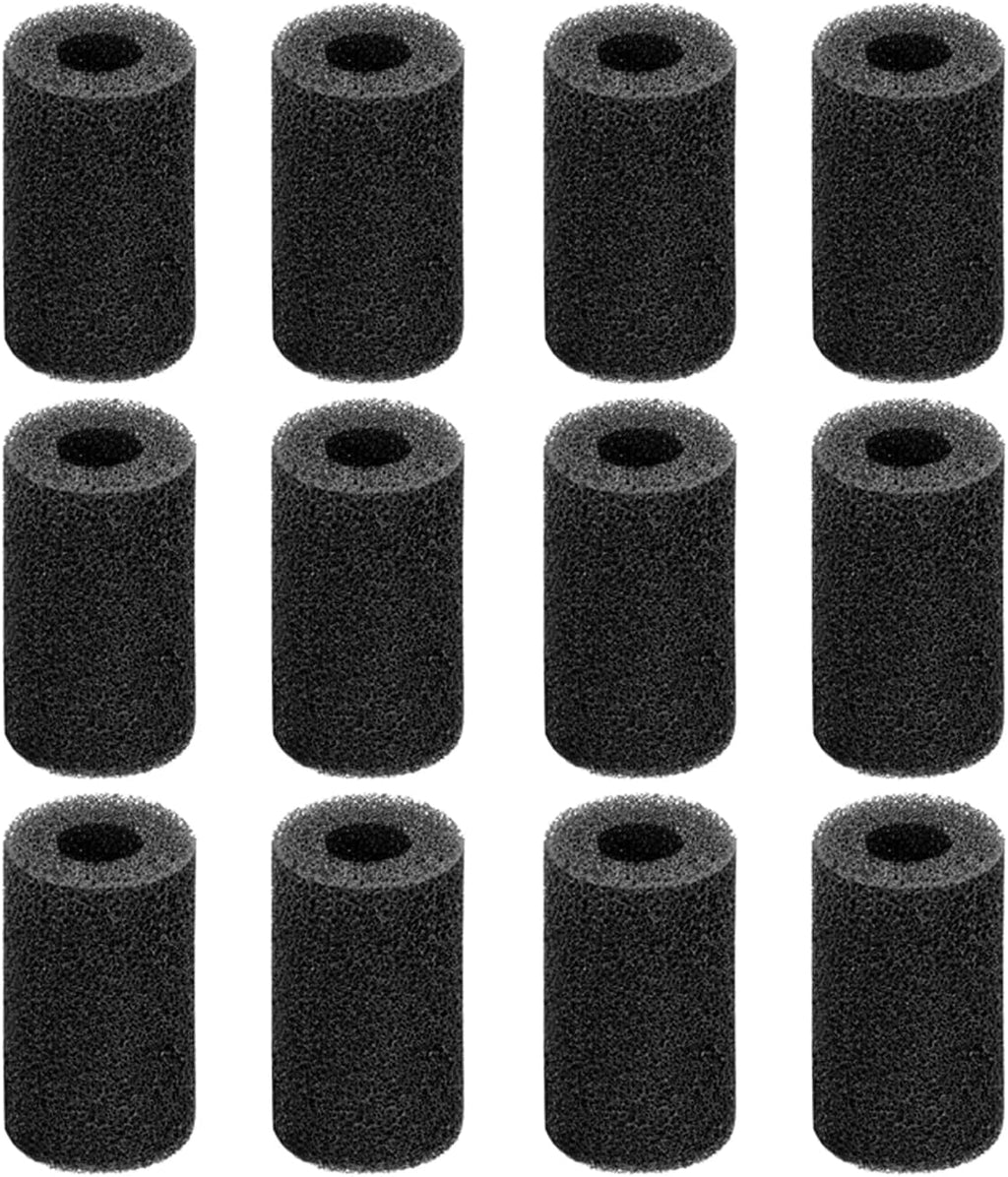 AQUANEAT 12-Pack Pre-Filter Sponge for Aquarium Shrimp Fry Fish Tank Filter 1” Intake, Replacement Foam Cover