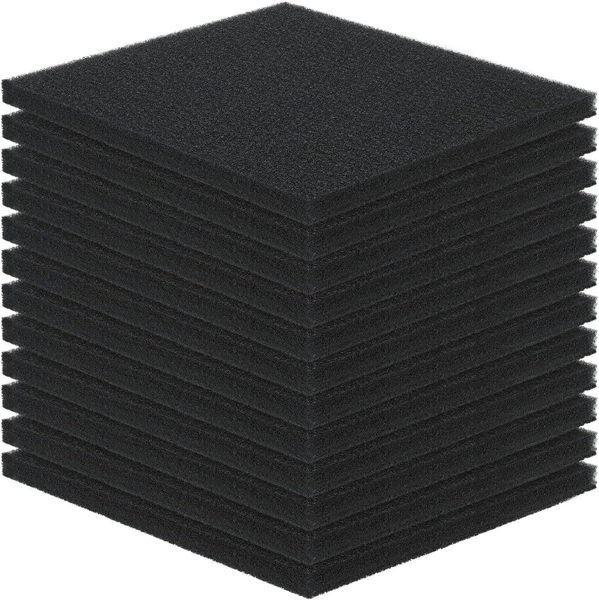 Pawfly Aquarium Bio Sponge Filter Media Pad, 6.3" x 5.5" x 0.78"Filter Foam Sponge Pads Cut-to-Size Foam for Fish Tank Filters Sumps Ponds Hydroponics, 12 Pack