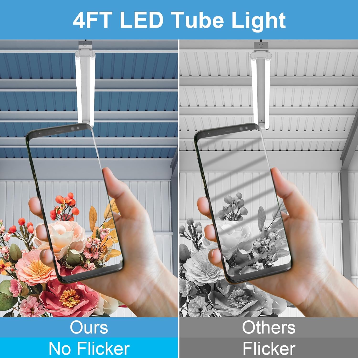 T8 LED Tube Light Bulbs 4 Foot 20W 40W Equivalent 4000K Natural White 2000LM, T8 T10 T12 Fluorescent Replacement, Dual-end Powered Ballast Bypass, Frosted Cover ETL Listed for Shop 25-Pack