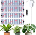 DOMMIA Grow Lights, 40W Linkable Grow Lights for Indoor Plants Full Spectrum, 6/12/16h Timer, Dimmable Ultra-Thin Plant Lights for Indoor Growing, Netural White, 2-Set