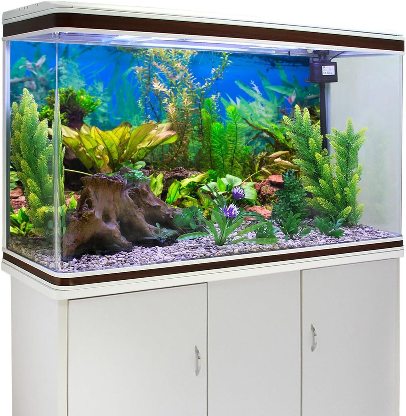 AWERT 60x24 inches Aquarium Background Aquatic Plant River Bed & Lake Fish Tank Background Vinyl
