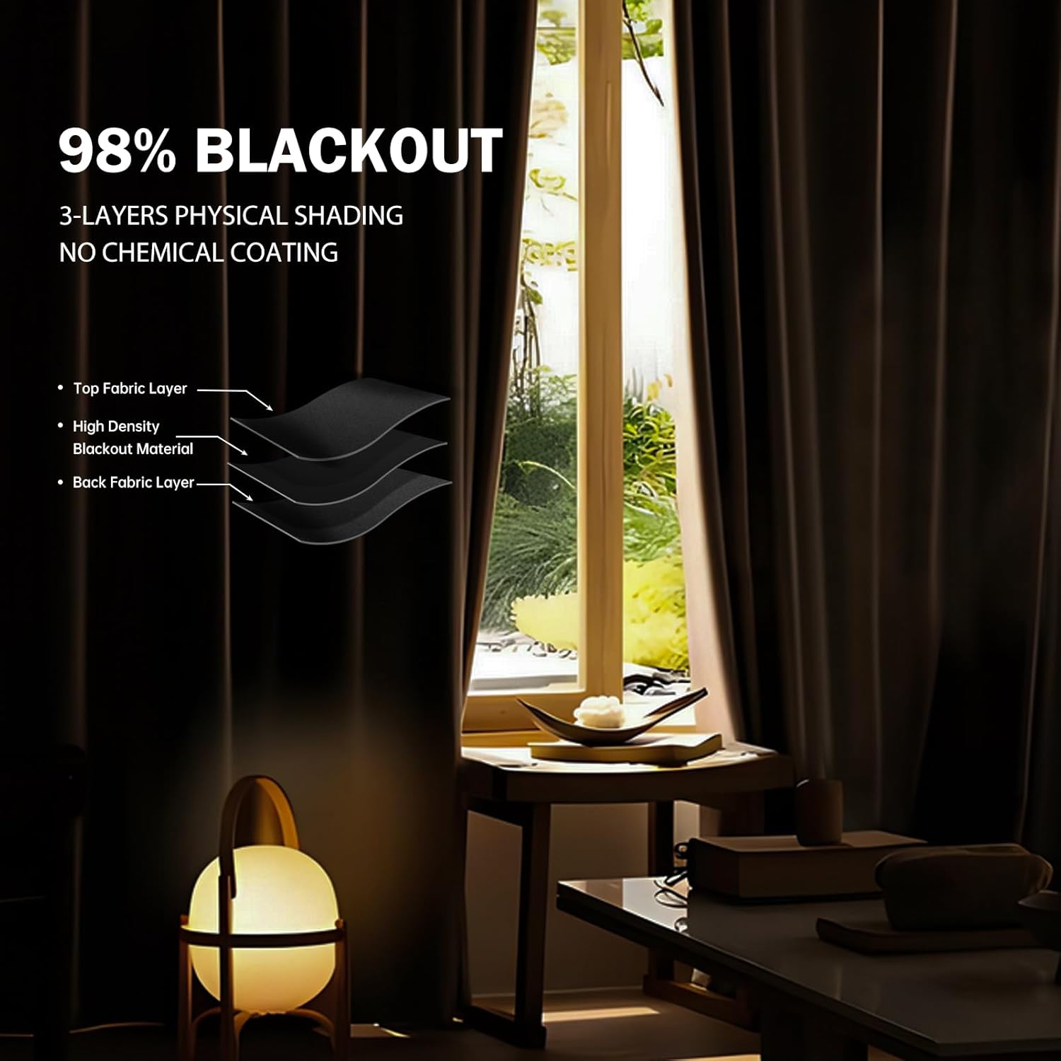 Room Divider Ceiling Mounted Curtains Track Sets Extra Wide Blackout Curtain Flexible Tracks for Bedroom Privacy Partition Separator, 1 Panel Black Drape and White Rail, W15 x H9ft