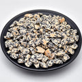 Polished Dalmatian Jasper Crystal Chips 200 Pcs - 0.3" 10 oz Tumbled Stone Chips Crushed Sea Glass Stones Healing Reiki Crystal Making Home Decoration