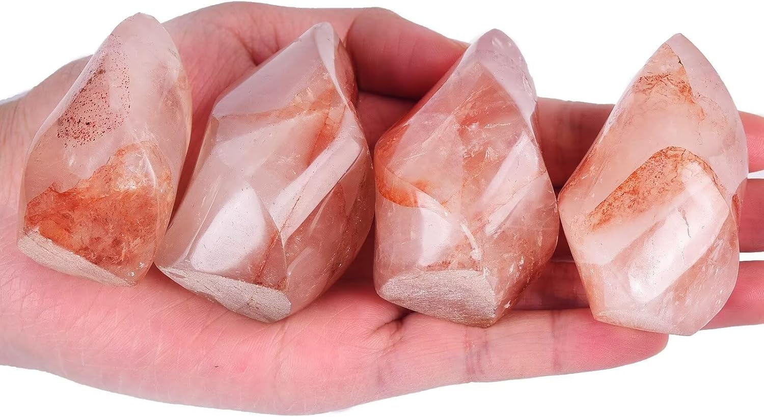 AMOYSTONE Red Hematoid Flame Shaped Stone Towers Obelisk Natural Healing Crystal Quartz Reiki Energy Decoration Home Office Small 1.0LBS