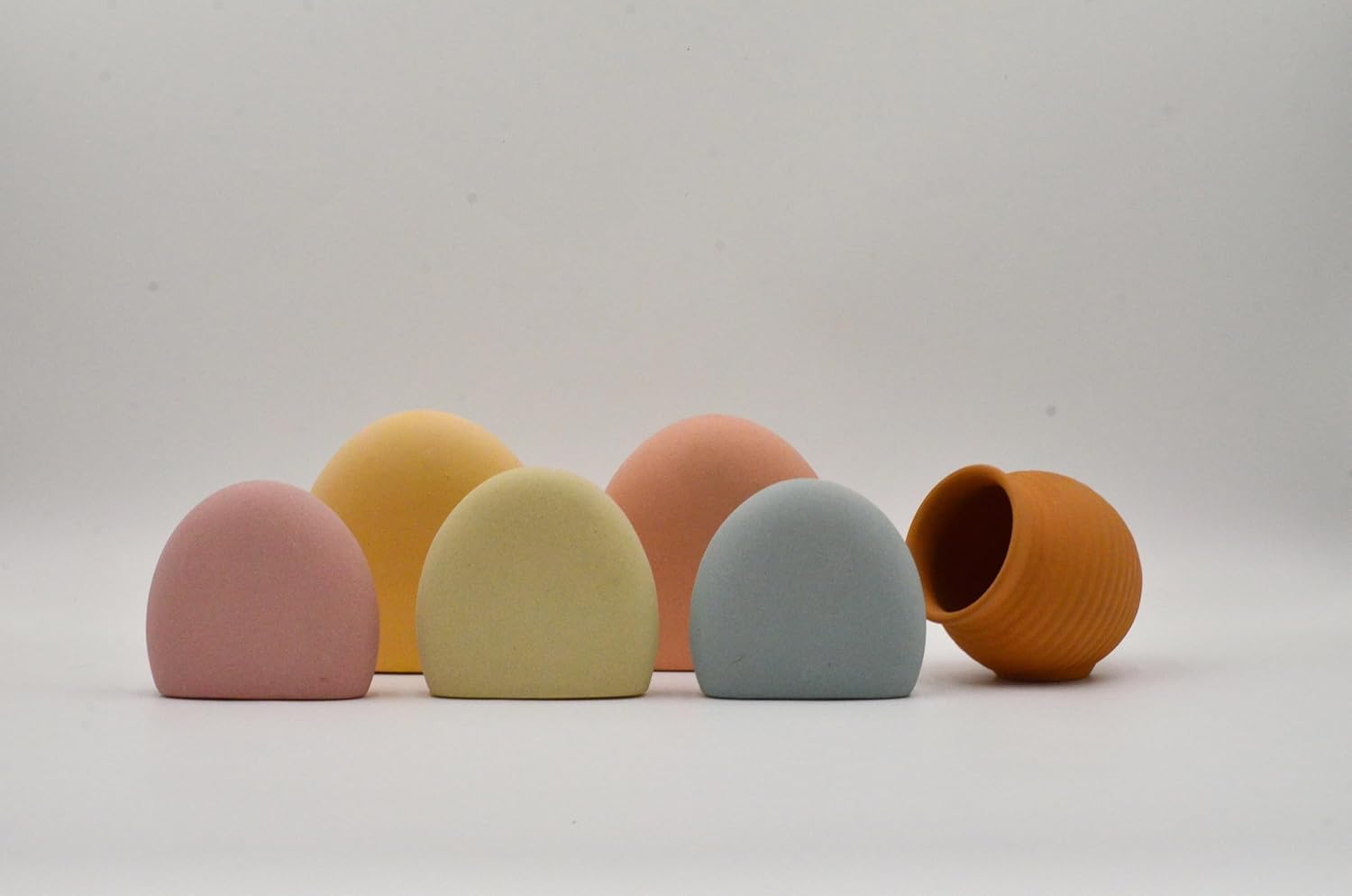 Pastel Ceramic Fish Tank Decorations, Aquarium Decorations, Modern Fish Tank Decor, Dome-Shaped Aquarium Ornaments in Pink, Blue, Yellow, Terra Cotta, Multi-Color Set for Aquatic Habitat