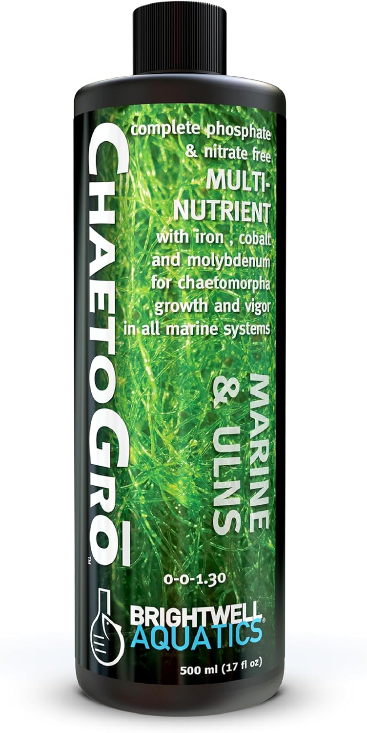 Brightwell Aquatics - ChaetoGro - Algae Nutrient Supplement for Chaetomorpha Growth in All Marine Fish Tanks - Multi-Nutrient Aquarium Water Treatments, 16.9 fl oz