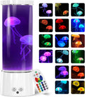 FBSPORT Jellyfish Lamp, Jellyfish Night Aquarium Tank Night Light 17 Color Changing with Remote Control for Kids Adults Home Office Decor Table Lamp Gifts for Christmas(White)