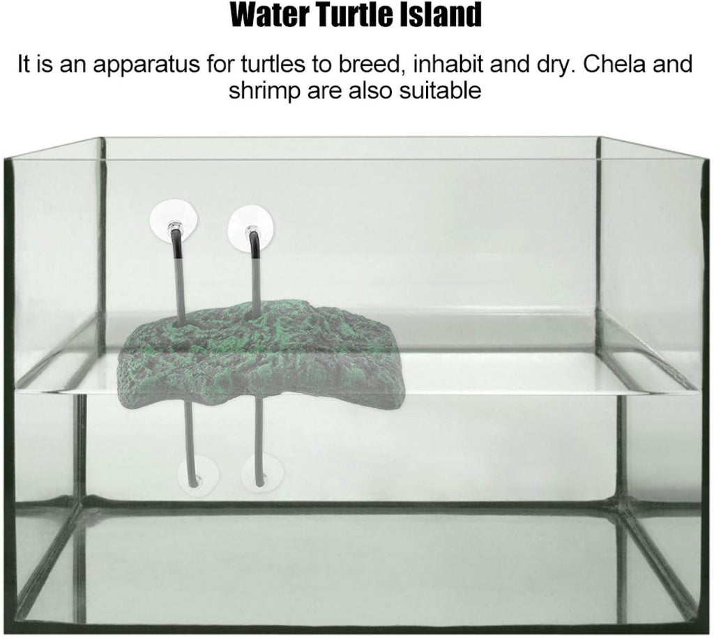 Turtle Basking Automatic Floating Turtle Pier Terrapin Dock Frogs Reptile Ramp Terrarium Ornament with Suction Cup for Semi Aquatic Animals(S)