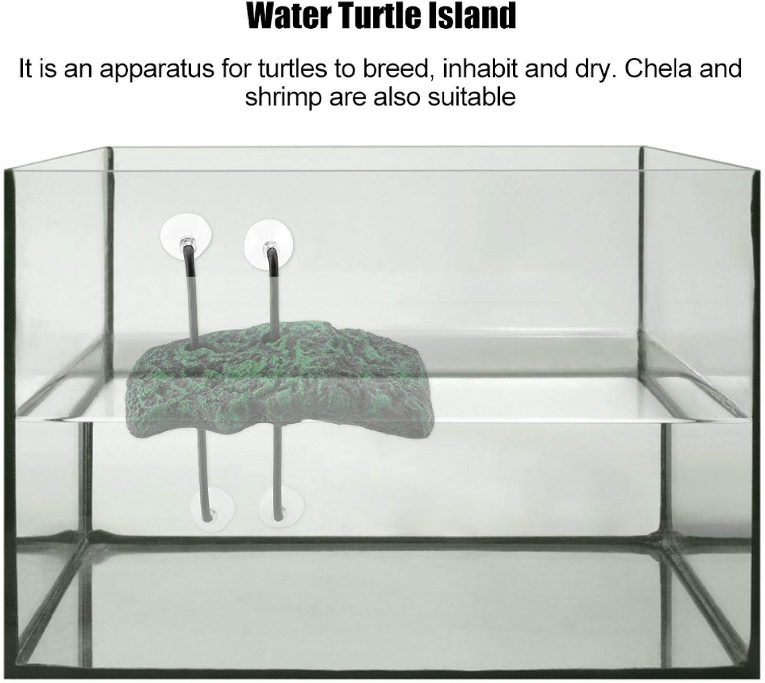 Turtle Basking Automatic Floating Turtle Pier Terrapin Dock Frogs Reptile Ramp Terrarium Ornament with Suction Cup for Semi Aquatic Animals(S)