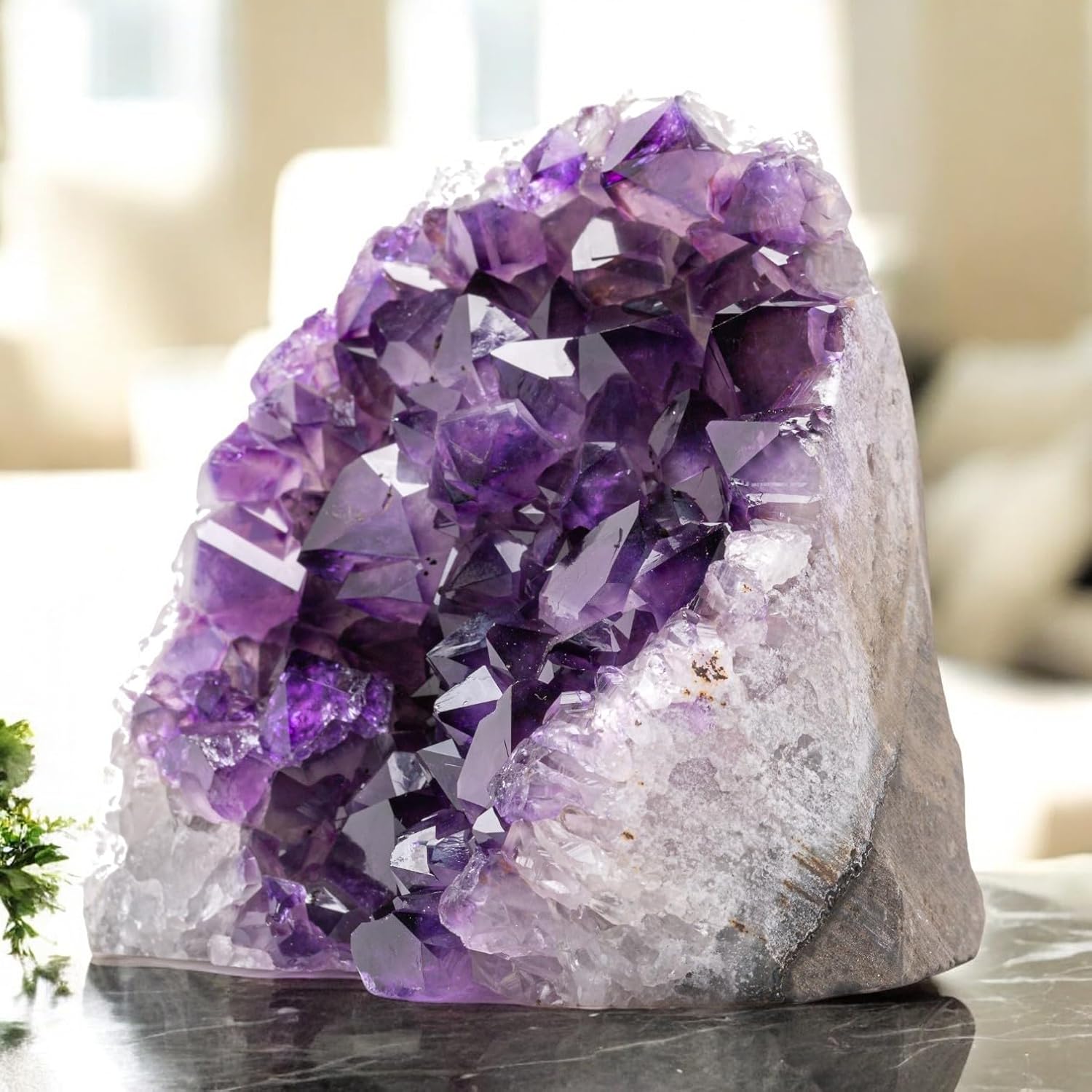 Natural Amethyst (1.5 lb to 2 lb) - 4" to 6" Height - Crystal Clusters Stone from Uruguay Raw Geode Quartz - Deep Purple Color