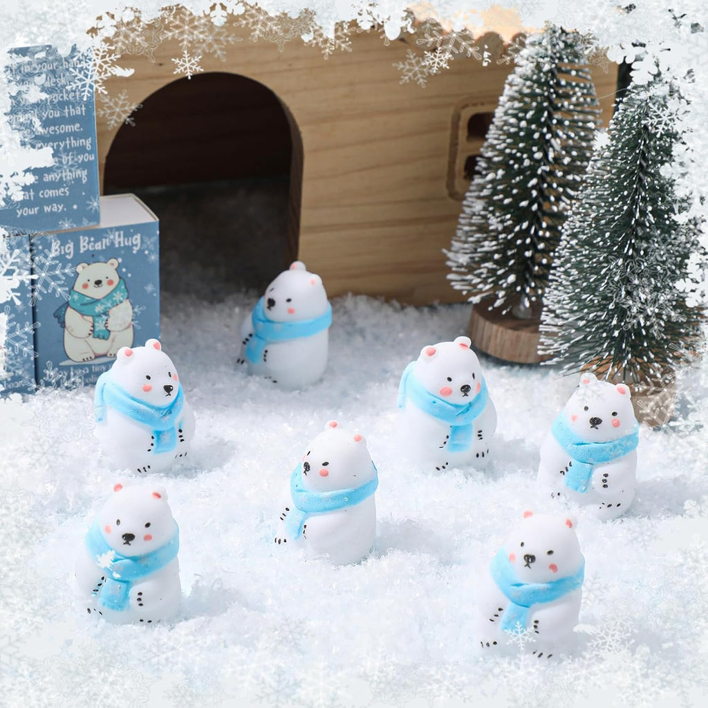 Wettarn 36 Sets Positive Polar Bear Gifts Cute Stress Balls with Support Gift Boxes Bear Hug Party Favors for Employee Coworker Friends Winter Desk Decor Office Relief Toys