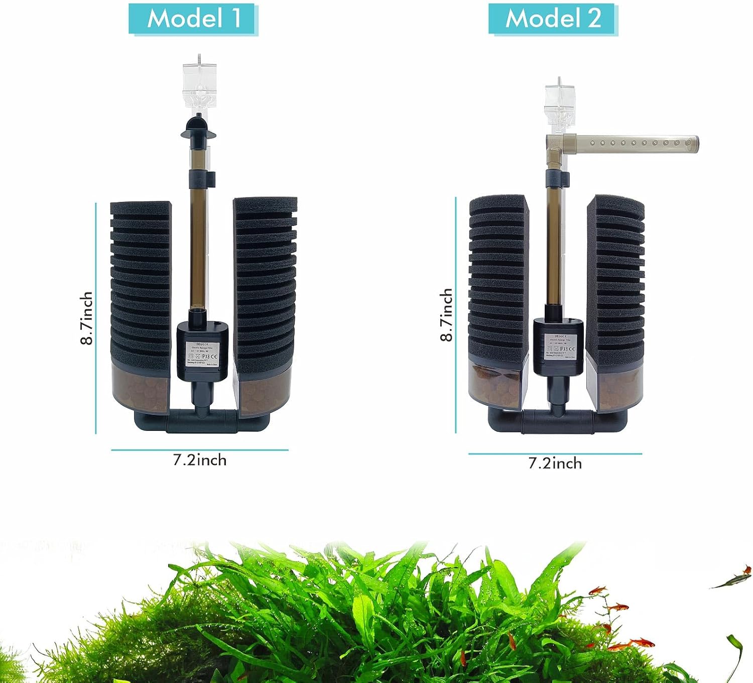 Aquarium Electric Sponge Filter with Pump for Shrimps Bettas Axolotls Breeding Fry Fish Tanks(M)