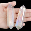YATOJUZI 3.5" Healing Crystals Wand Electroplating Clear Quartz Crystals and Healing Stones Large Hexagonal Electroplating Crystal Points for Meditation Divination Reiki Energy Balancing 1PCS