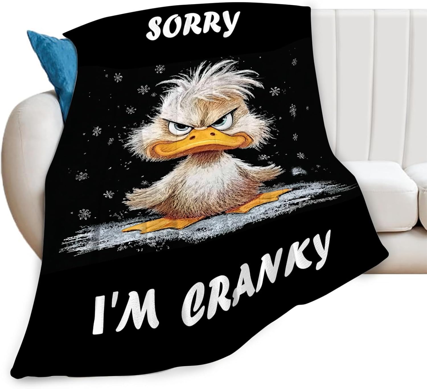 Funny Duck Blanket Cute Animal Throw Blankets Gifts for Girls Boys Kids Duck Lover Soft Cozy Fleece Plush for Couch Sofa Bed 50"x40"