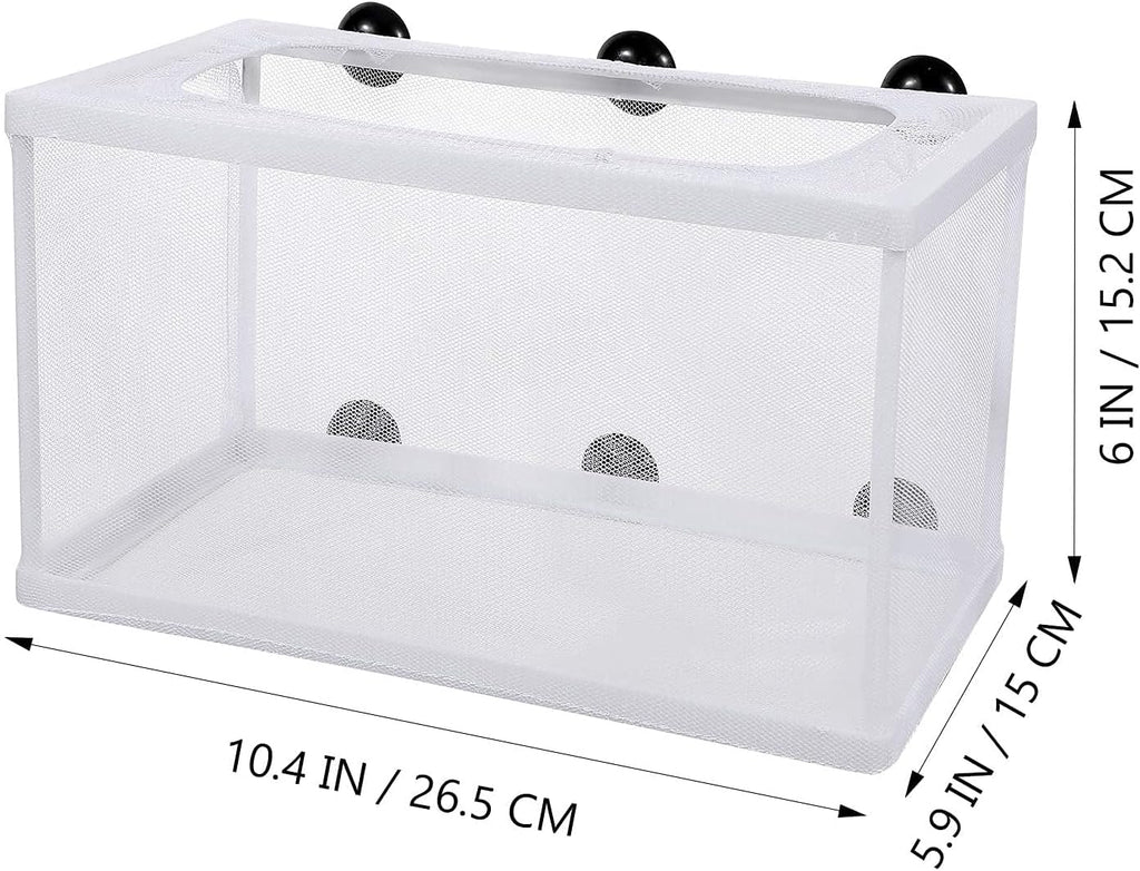 Large Fish Breeder Net with Suction Cups Nylon Mesh Fish Fry Hatchery Breeder Isolation Box Separation Net for Plants/Shrimp on Aquarium Tank