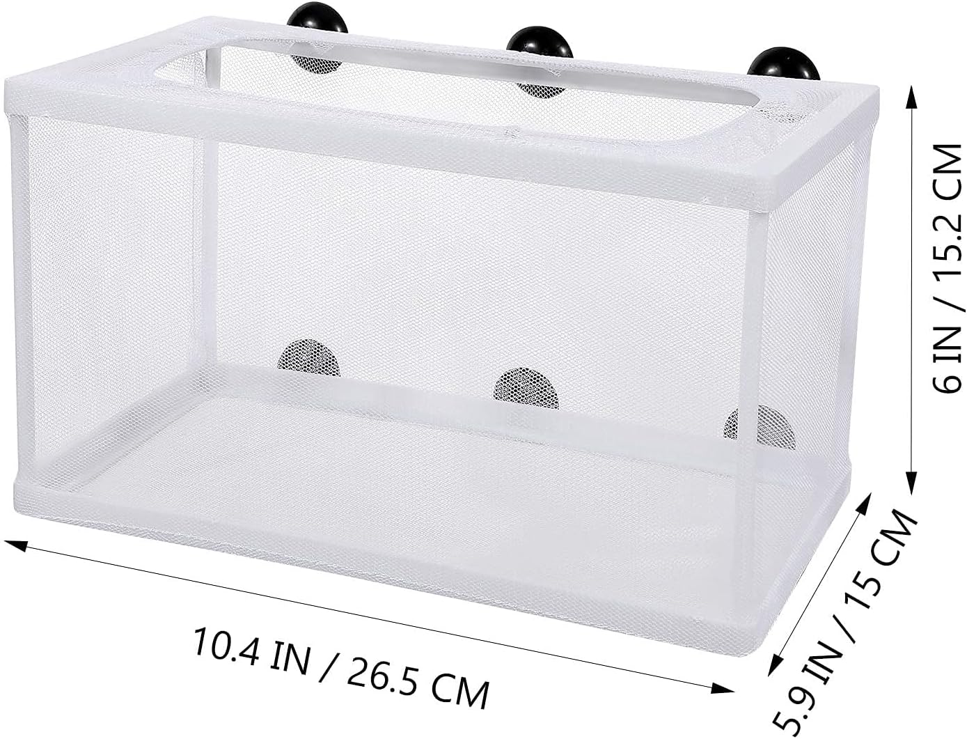 Large Fish Breeder Net with Suction Cups Nylon Mesh Fish Fry Hatchery Breeder Isolation Box Separation Net for Plants/Shrimp on Aquarium Tank