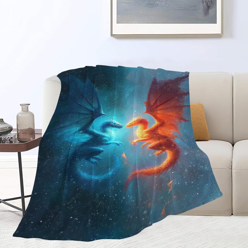 Dragon Throw Blanket Dragon Stuff Gifts for Kids Girls Boys Adults Women Men Soft Cozy Warm Plush Fluffy Fuzzy Fleece Blanket Decor 50''X60''