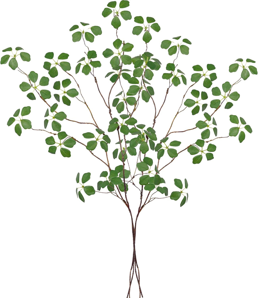 2PCS Faux Eucalyptus Stems with Leaf, 33.5" Fake Greenery Stems Artificial Plants Stems for Vase Filler Decoration, Faux Bendable Branches for Centerpieces Decor