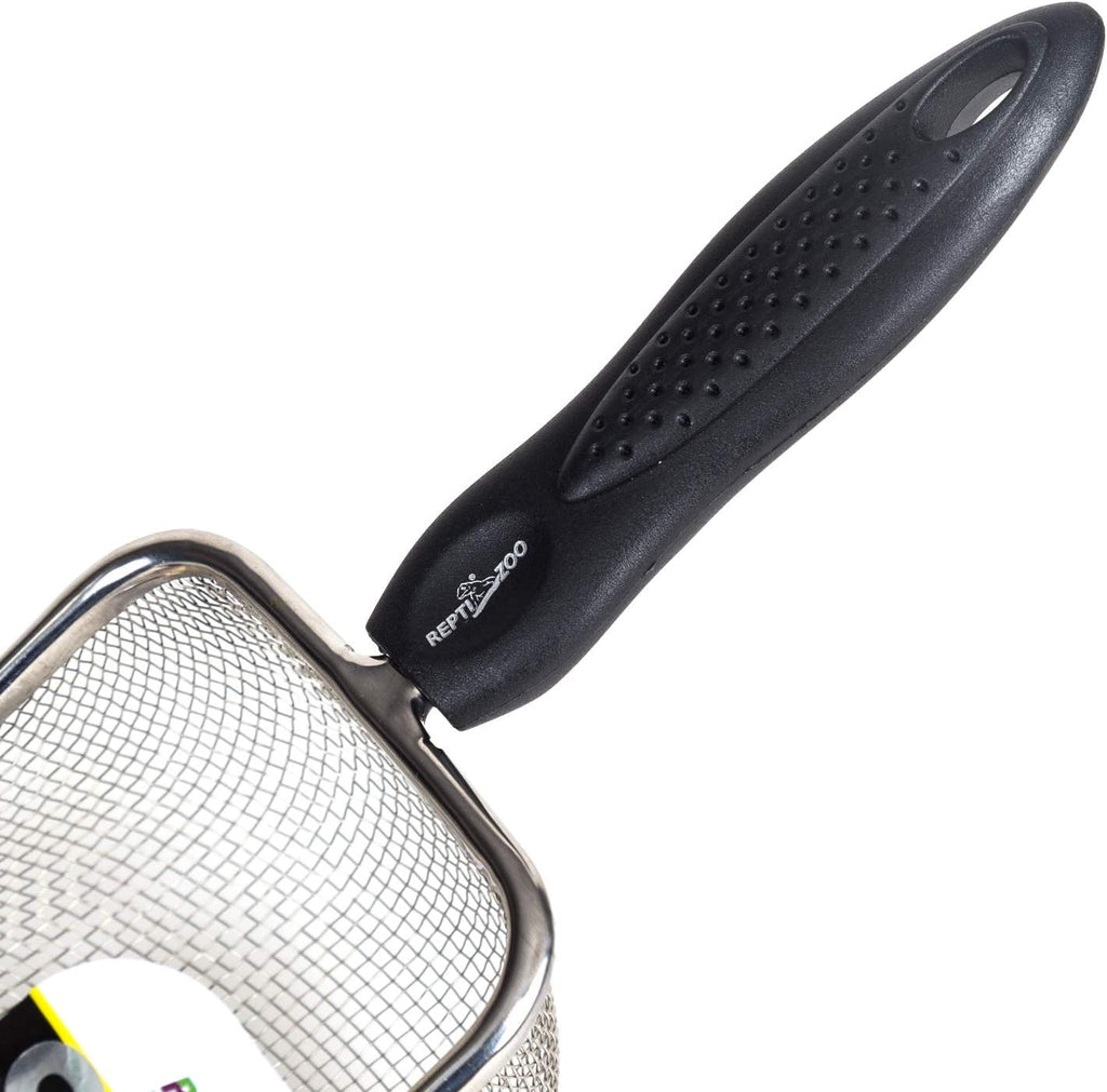 REPTI ZOO Reptile Sand Stainless Steel Fine Mesh Reptile Substrate Metal Sand Shovel Terrarium Substrate Long-Lasting Litter Cleaner Corner Scoop