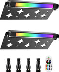 5W RGB Retaining Wall Lights 7 inch LED Hardscape Lighting Color Changing Low Voltage Landscape Paver Lights 12V 24V Step Lights Outdoor IP66 Waterproof Stair Lighting (2 Pack+Connectors)