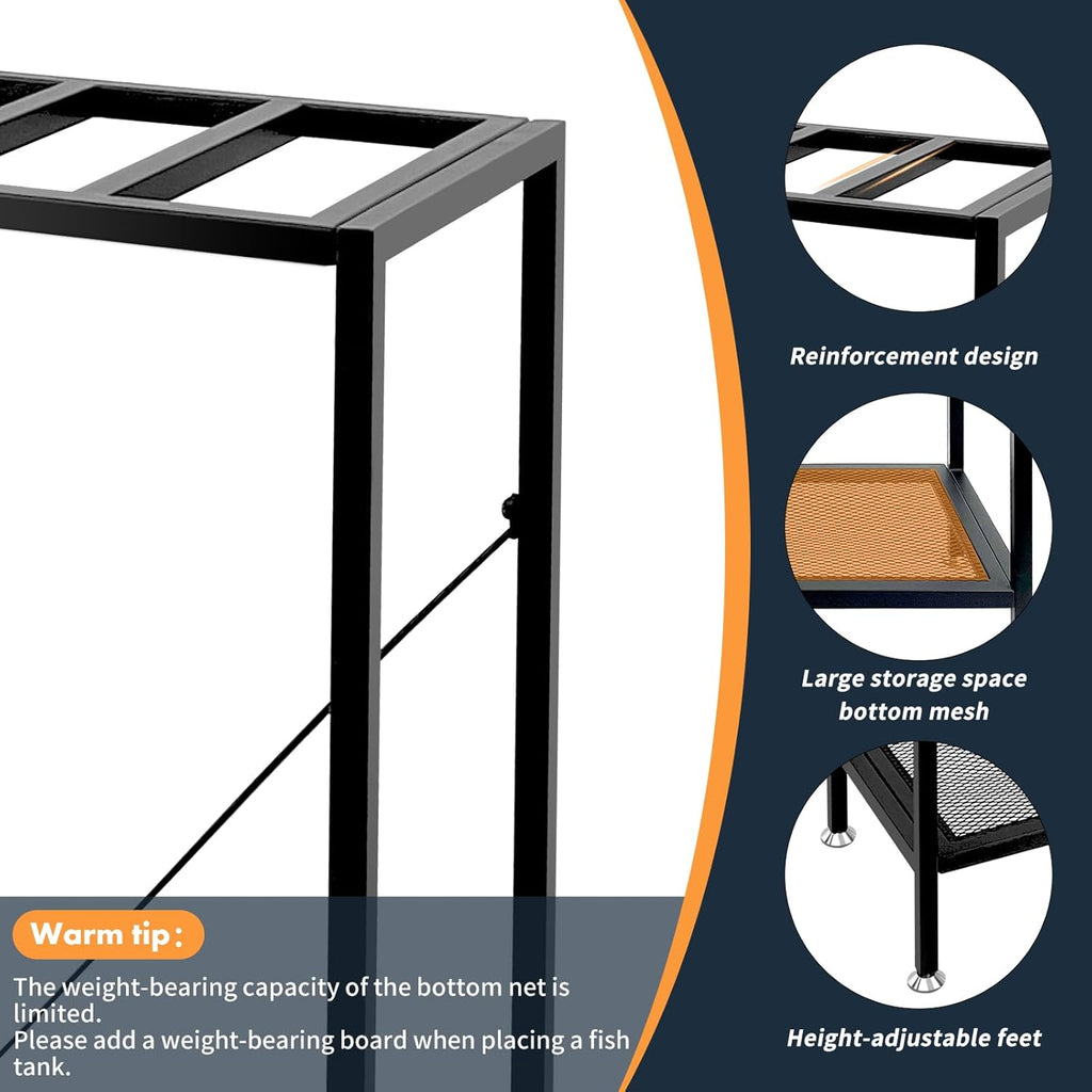 TONGMO Fish Tank Stand: The Perfect 10 Gallon Metal Aquarium Stand Measuring 22.8" W x 10.6" D x 31.3" H to Fit Your Aquatic Display Needs.
