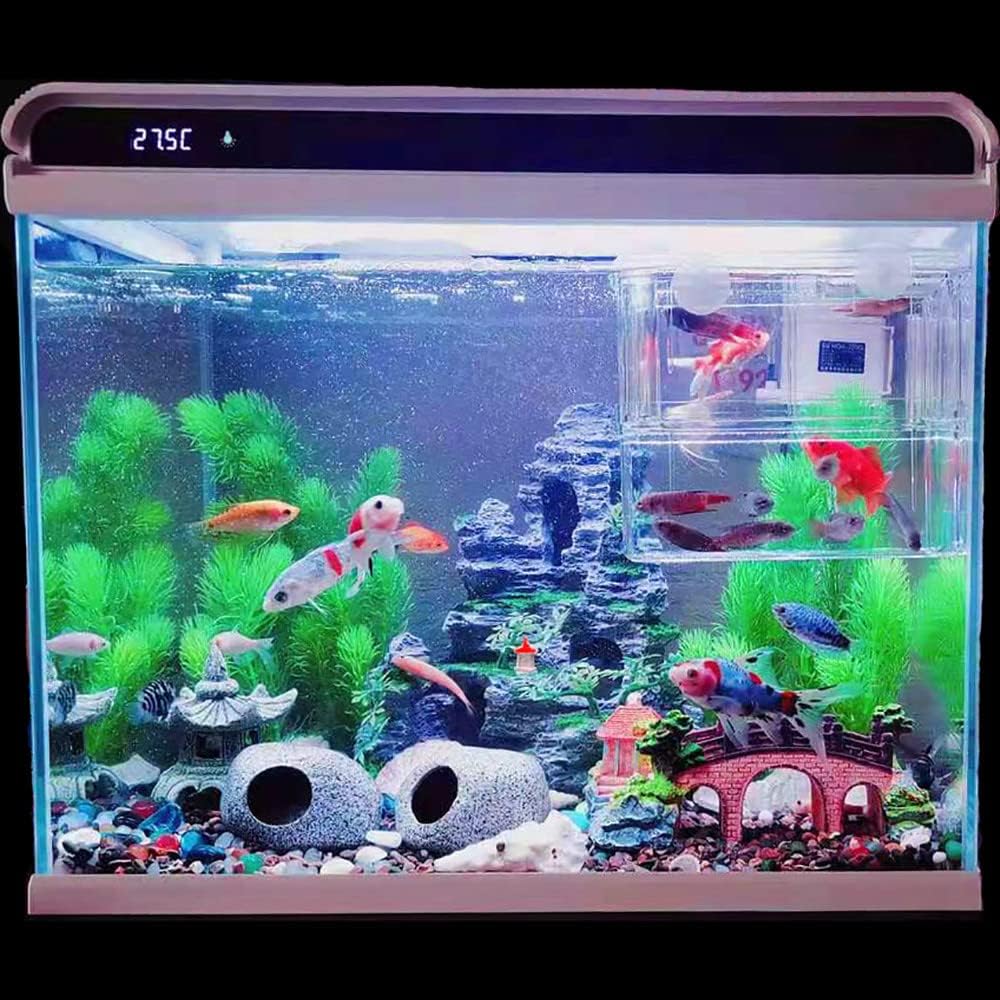 Aquarium Ornament - Mountain View Stone Tree Rock Cave Fish Tank Decorations with Small Pavilion
