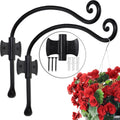 RTZEN Plant Hangers Indoor or Outdoor - Wrought Iron Metal Hanger Indoor Hook - Heavy Duty Wall Bracket Hooks for Hanging Plants Baskets Lanterns Wind Chimes - 2 Pack (Black Axe-Shape Hooks)